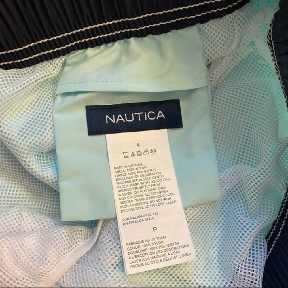 Nautica Men's Quick Dry Nylon 8" Swim Trunks in Aqualagoon Size S - Picture 5 of 6